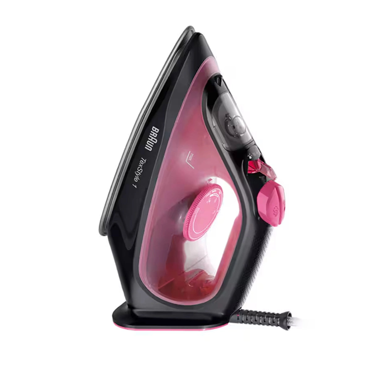 Braun TexStyle 1 Steam Iron 2000W 220ml SuperCeramic Soleplate Lightweight – Black & Violet (SI1070PU)