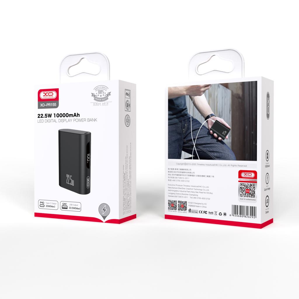 باور بانك XO PR155 – 10000mAh معدن ميني بحجم الجيب
