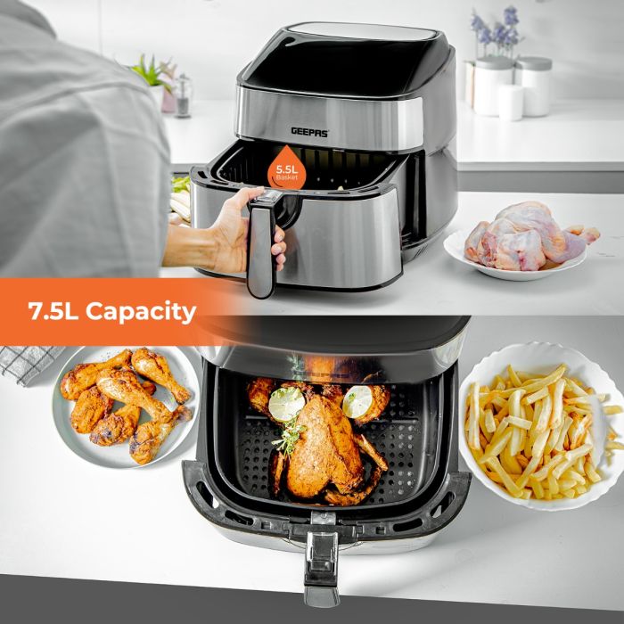 Geepas Digital Air Fryer 7.5L with VORTEX Technology