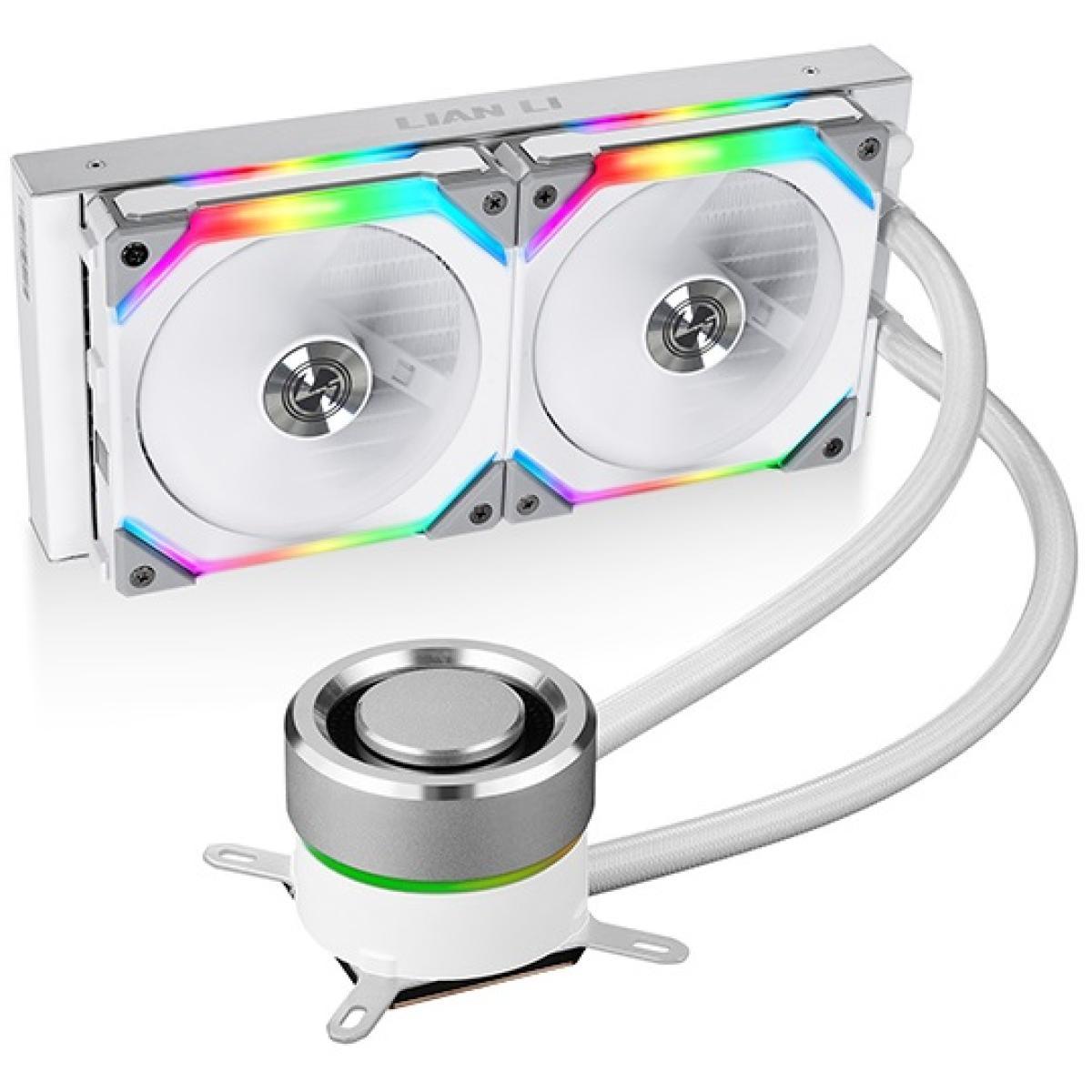 LIAN LI Galahad 240mm (White) ARGB AIO UNI FAN SL Edition CPU Cooler w/ High End Pump & Tuping (LGA 1700 Support 12th Gen)