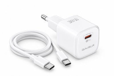 GAMBLIX Volt 30 30W USB-C PD Fast Charger with USB-C Cable – White