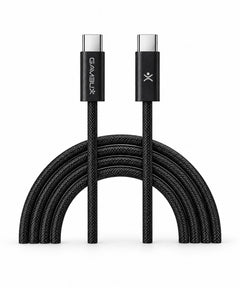 GAMBLIX Ironflex Braided USB-C to USB-C Fast Charging Cable, 240W – Black