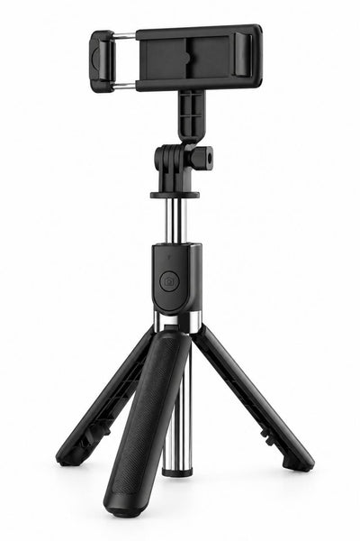 GAMBLIX Orix Adjustable Selfie Stick Tripod with Folding Legs – Black