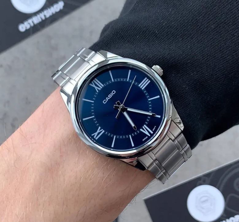 Casio Analog Blue Dial Men's Watch-MTP-V005D-2B5
