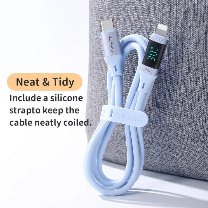 Mcdodo 1.2M PD USB C to Lightning Cable with Output Display