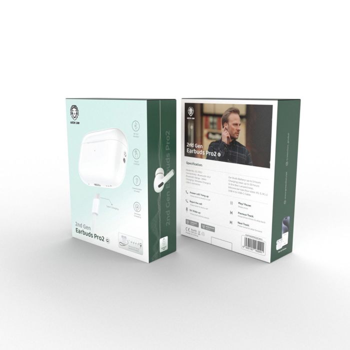 سماعات Green Lion Earbuds Pro 2 اللاسلكية – الجيل الثاني
