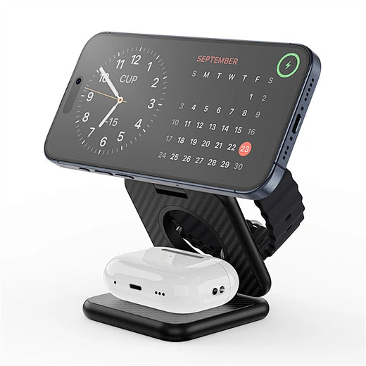 WiWU Kevlar 3-in-1 Wireless Charger - 15W Fast Charging | Wi-W035