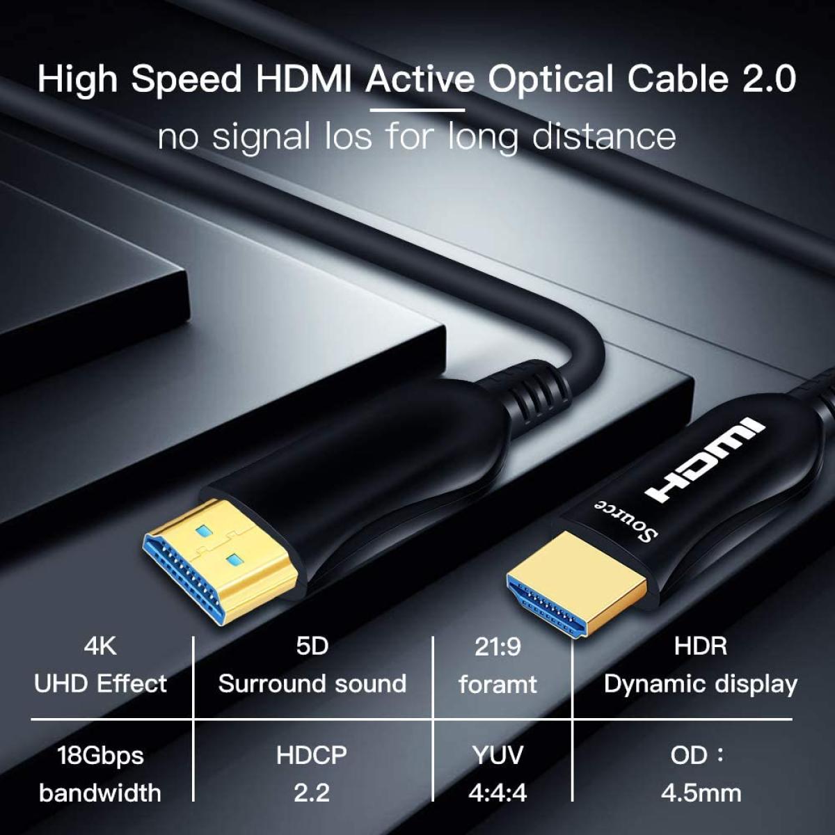 Active Optic Fiber HDTV HDMI Cable 20M