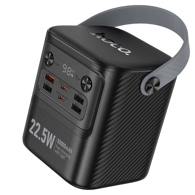 HOCO J152 Tough Power Bank 80000mAh – 22.5W + PD20W Fast Charging with LED Lamp