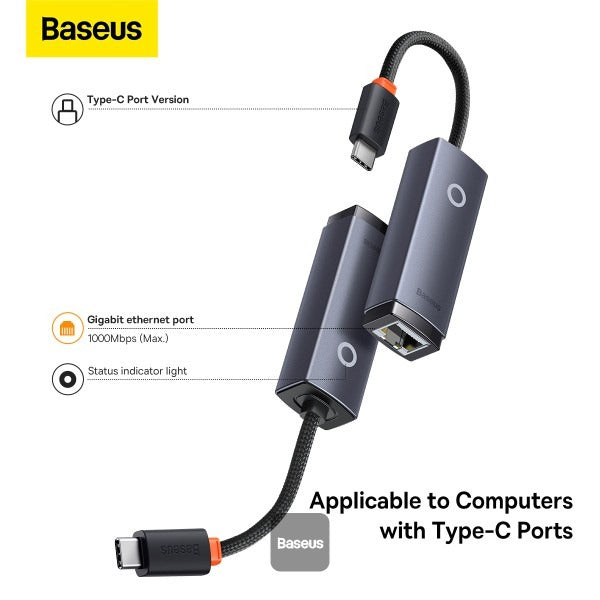 Baseus Lite Series Ethernet Adapter Type-C to RJ45 100Mbps