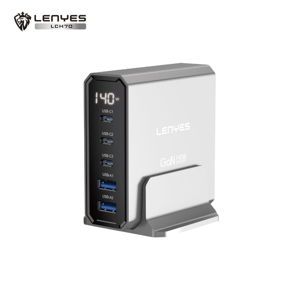 LENYES 140W GaN Multi-Port Fast Charging Dock with LED