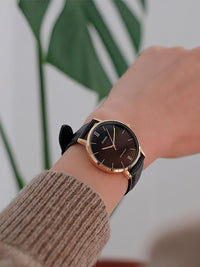 Casio LTP-VT01GL-1B Leather Black Watch , Women Watches