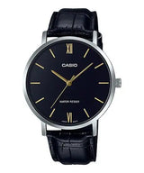 Casio, MTP-VT01L-1BUDF, Men's Watch - Black Leather