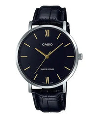 Casio, MTP-VT01L-1BUDF, Men's Watch - Black Leather