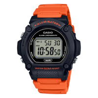 Casio Men's Digital Orange Resin Band Watch W-219H-4A