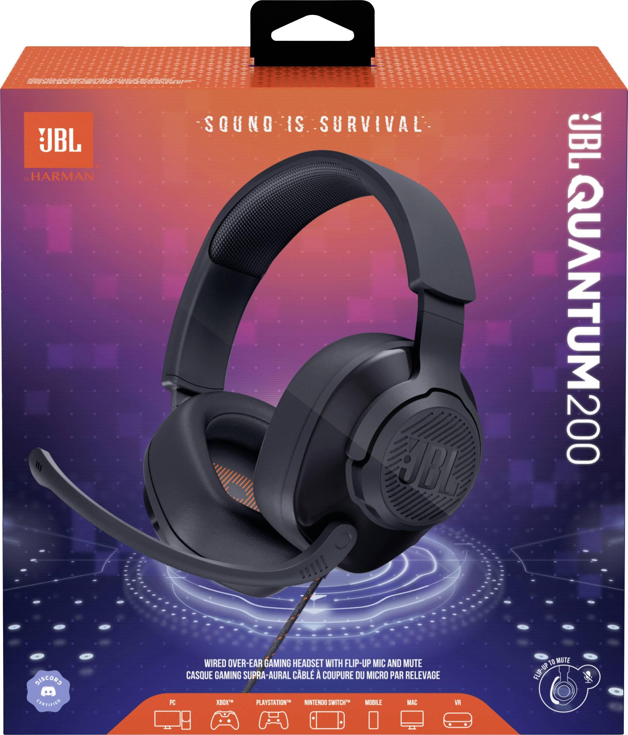 JBL Quantum 200 Wired Over-Ear Gaming Headset -Black