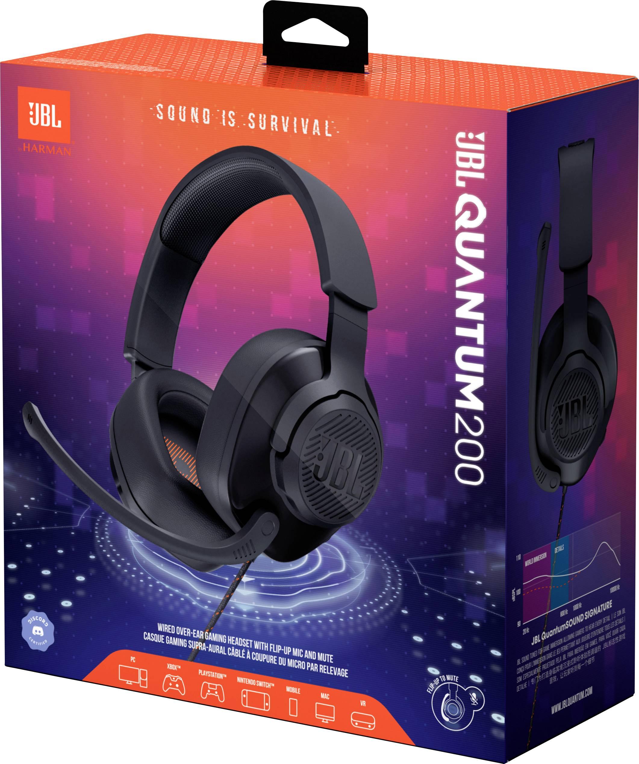 JBL Quantum 200 Wired Over-Ear Gaming Headset -Black