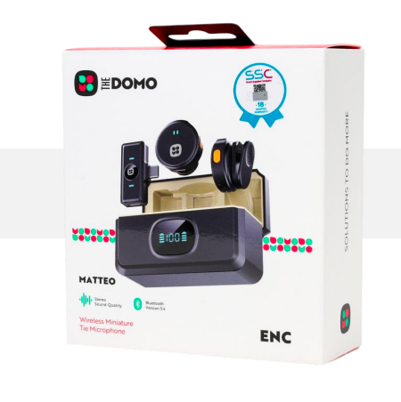 DOMO MATTEO ENC Wireless Miniature Tie Microphone Black