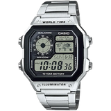 CASIO AE-1200WHD-1A Silver World Time Digital Watch