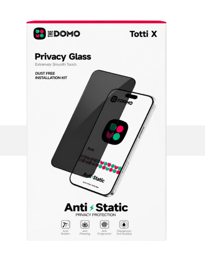 DOMO Totti X Anti-Static Privacy Protection Tempered Glass Screen Protector