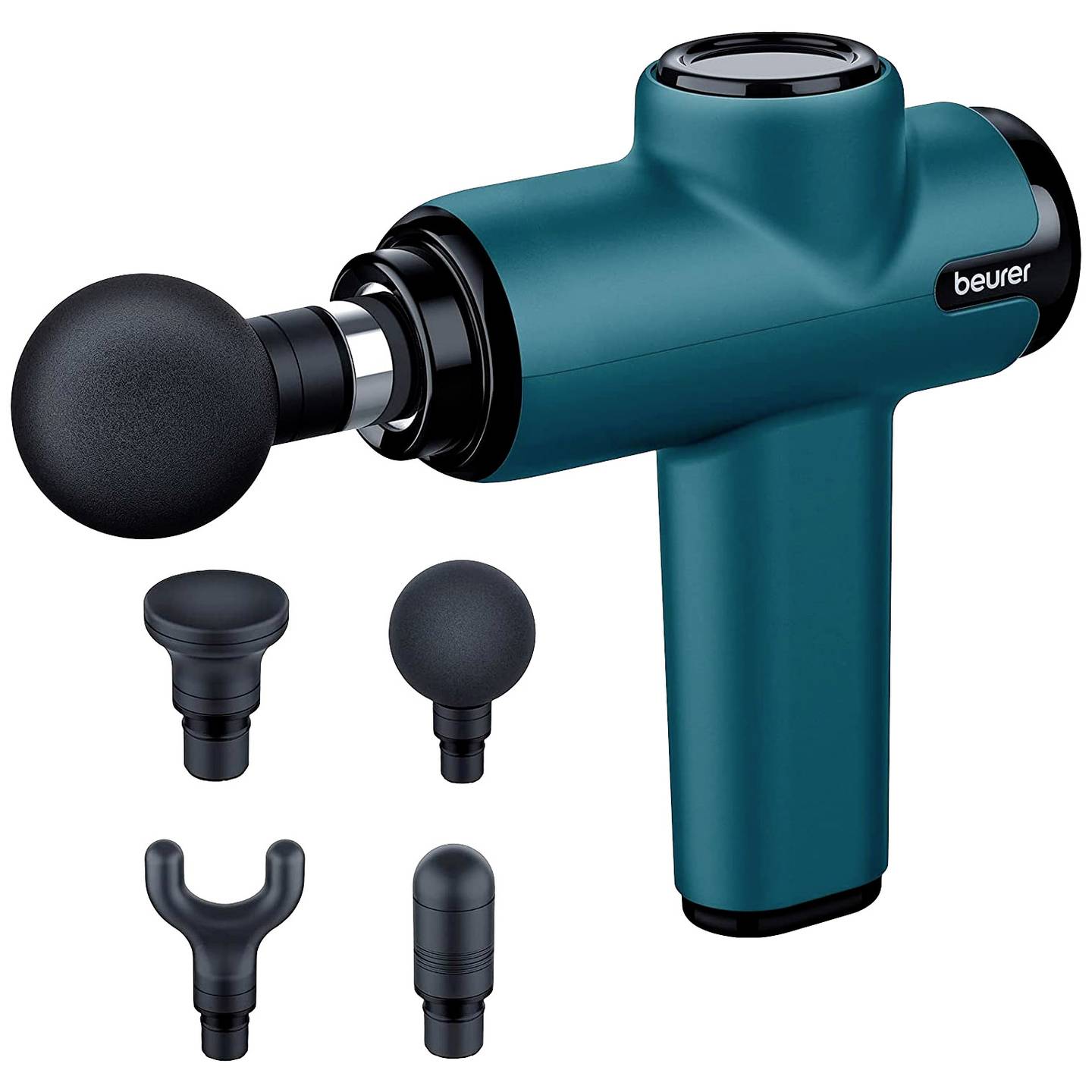 Beurer Compact Massage Gun - 5 Speeds, 4 Attachments