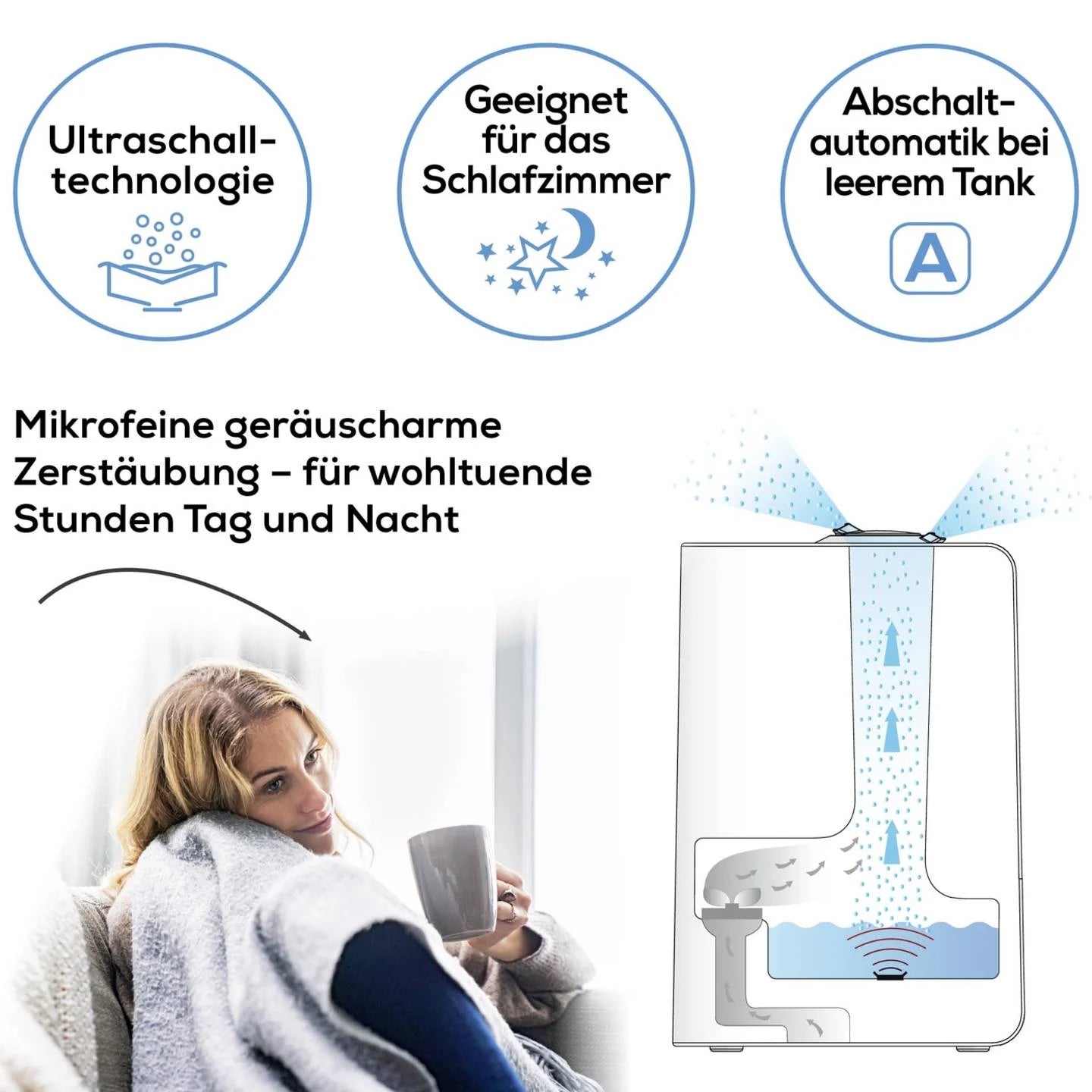 Beurer  Ultrasonic Humidifier - 4L Tank, 30m² Coverage