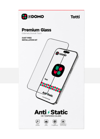 DOMO Totti Anti-Static HD Tempered Glass Screen Protector Clear