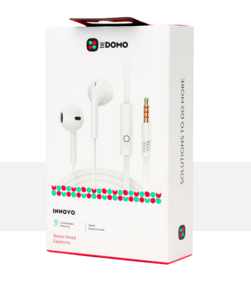 DOMO INNOVO Stereo Wired Earphones 3.5mm White