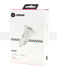 DOMO GIULIO Dual USB Car Charger - White