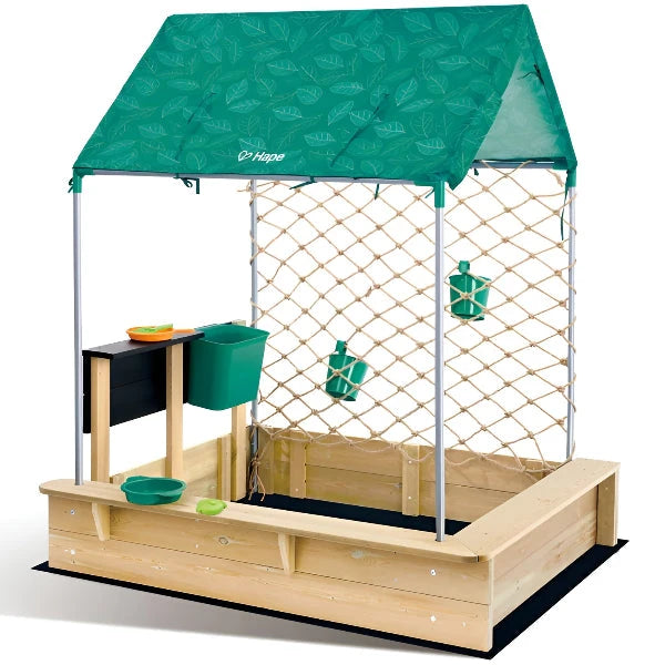 Hape All-In-One Sandbox Cabana Kit with Waterproof Sunshade for Kids