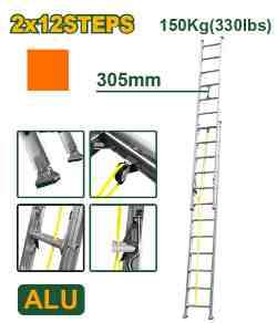 JADEVER 6.4m Aluminum 2-Section Extension Ladder - JDLD8H24
