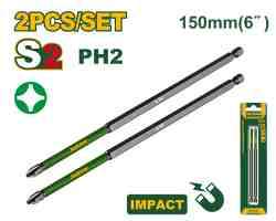 JADEVER PH2 150mm Impact Screwdriver Bits, 2-Piece Set - JDSV4K64