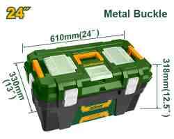 JADEVER 24-Inch Plastic Tool Box with Metal Buckles - JDTB3324