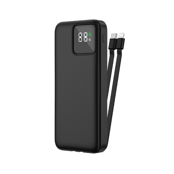 Wiwu Led Display 22.5W 20000mah Power Bank with Built-in Cable