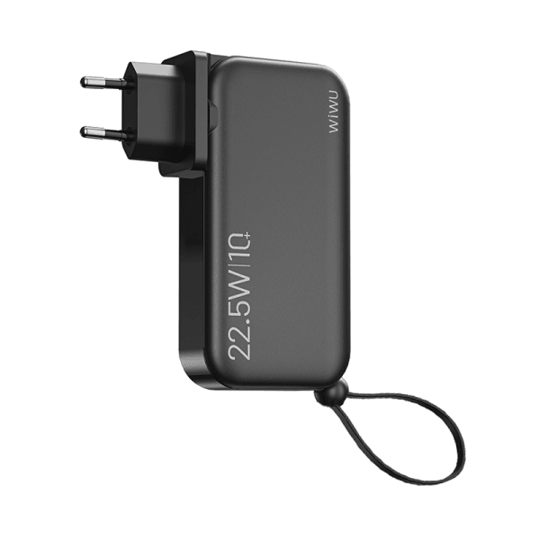 Wiwu 3 in 1 Wall Charger 10000mAh Power Bank - Black