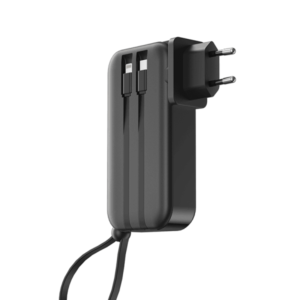 Wiwu 3 in 1 Wall Charger 10000mAh Power Bank - Black