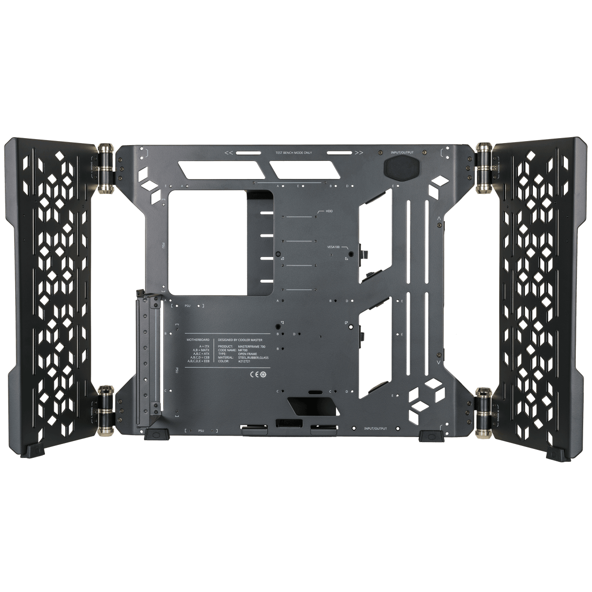 Cooler Master MasterFrame 700 Full Tower Tempered Glass,Test Bench Mode,Open Air Design,Built-in VESA Mount Pc Case