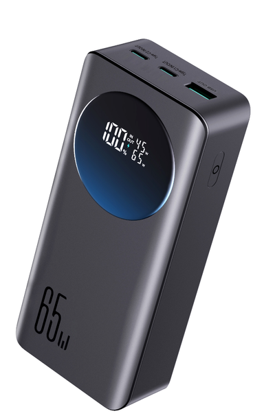 JOYROOM JR-PBF05 Pro 65W Digital Display Fast Charging Power Bank 30000mAh--Black （with Type-C To Type-C 100W 1.2M cable black）
