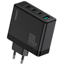 JOYROOM JR-TG11EU 100W 3C1A Multi-Port GaN Fast Charger Set (EU Plug, Black),with AC30 USB-C to USB-C 240W 2m Black Cable
