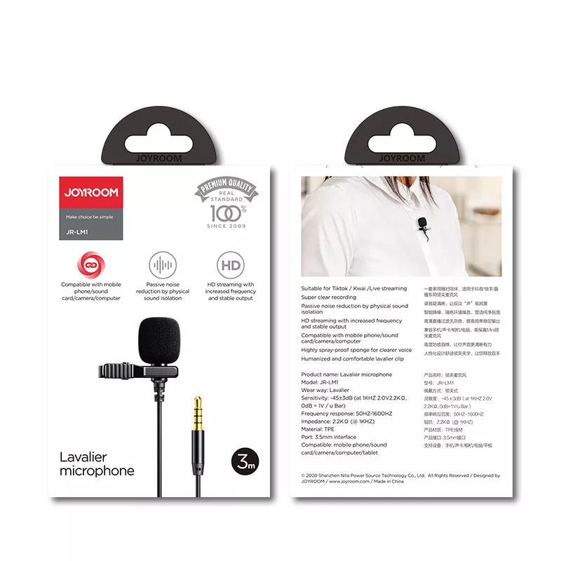 Joyroom Lavalier TikTop Live stream Microphone 2M - Black