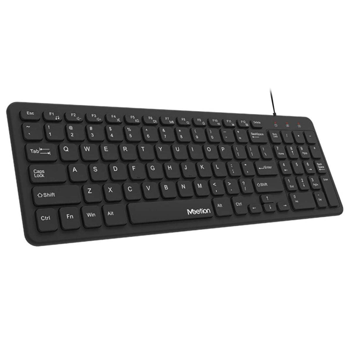 Meetion USB Wired Ultra Thin Chocolate Keyboard