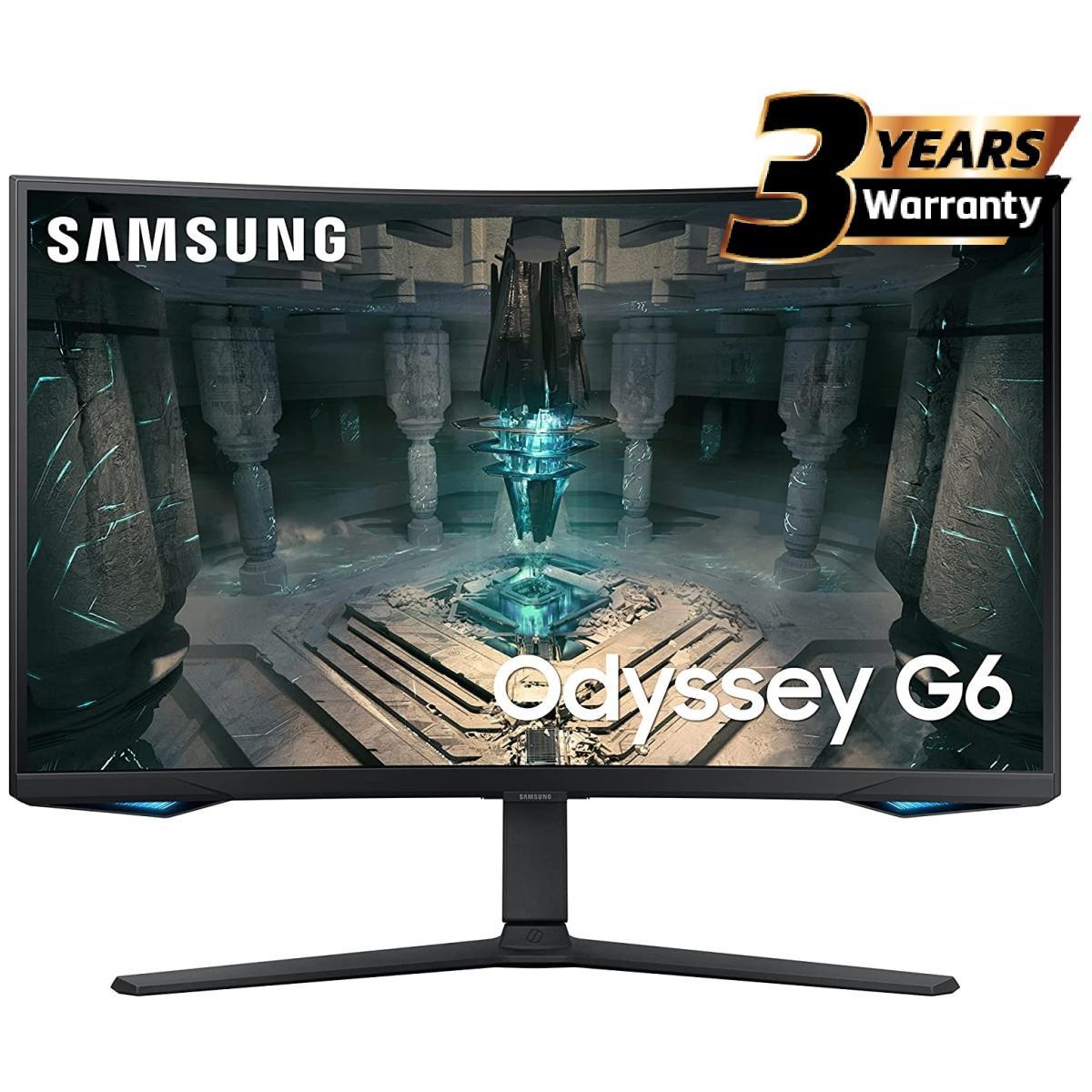 Samsung Odyssey G6 (BG650) Smart Tizen 27" Curved Monitor VA 2K (2560 x 1440) 240Hz 1ms(GTG), HDR600, 95% DCI Coverage, 10Bit, HDMI 2.1, FreeSync w/ Speakers & Ergonomic Stand