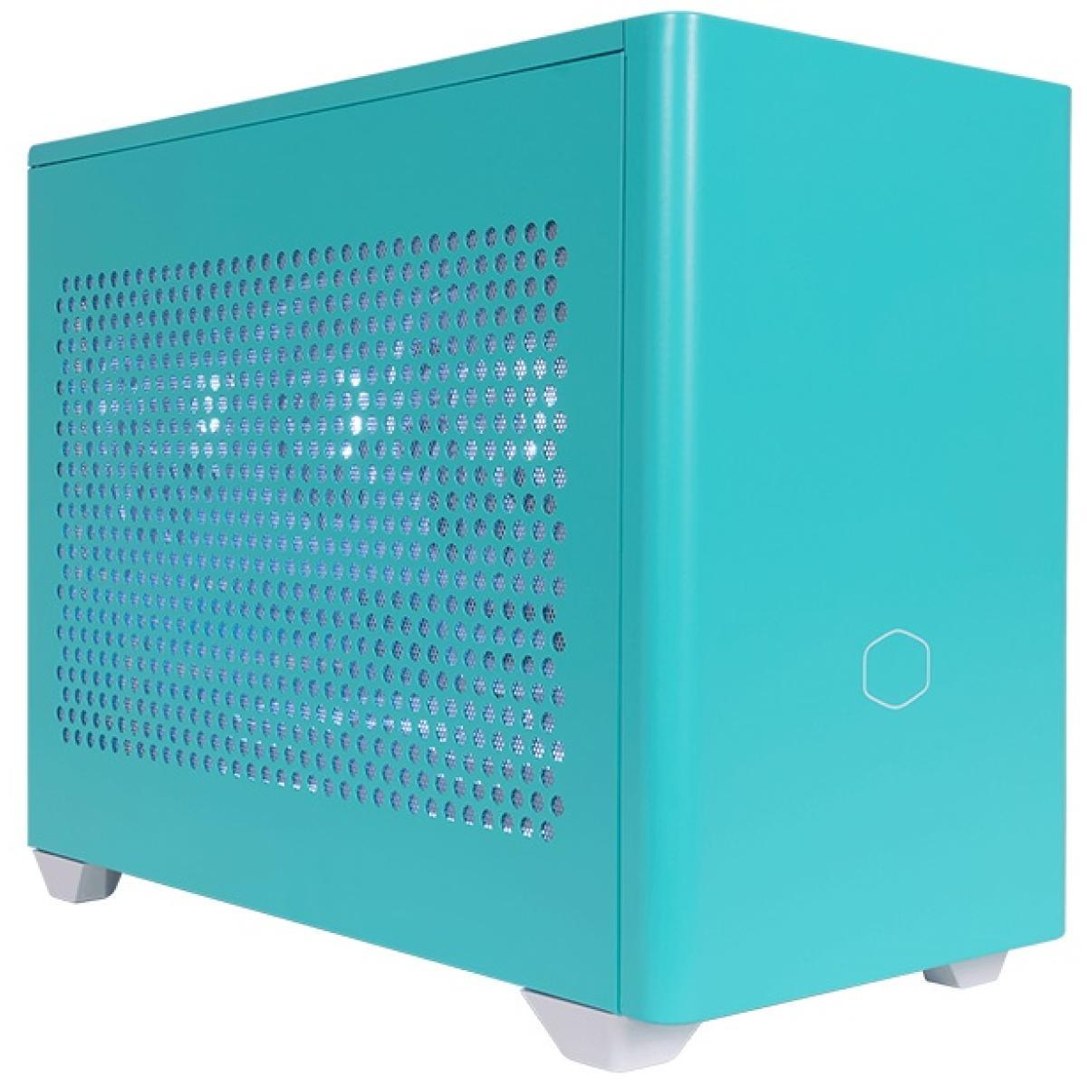 Cooler Master NR200P Cyan SFF Small Form Factor Mini-ITX Case with Vented Panel, Triple-slot GPU,Caribbean Blue Color