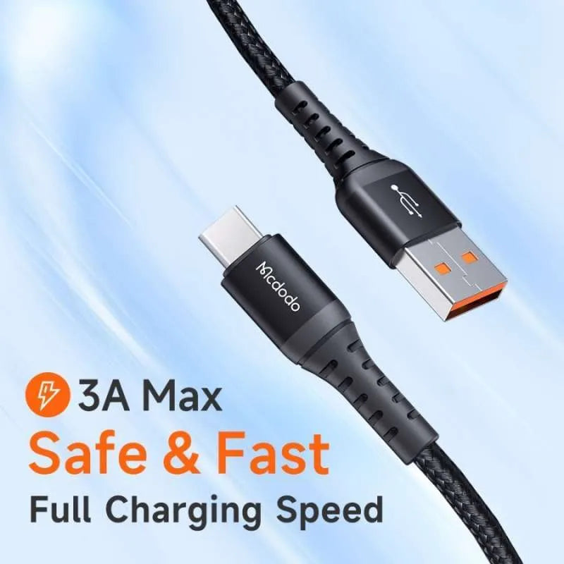 Mcdodo USB Type C 3M 27W Fast Charging Data Cable for Efficient Use - Black