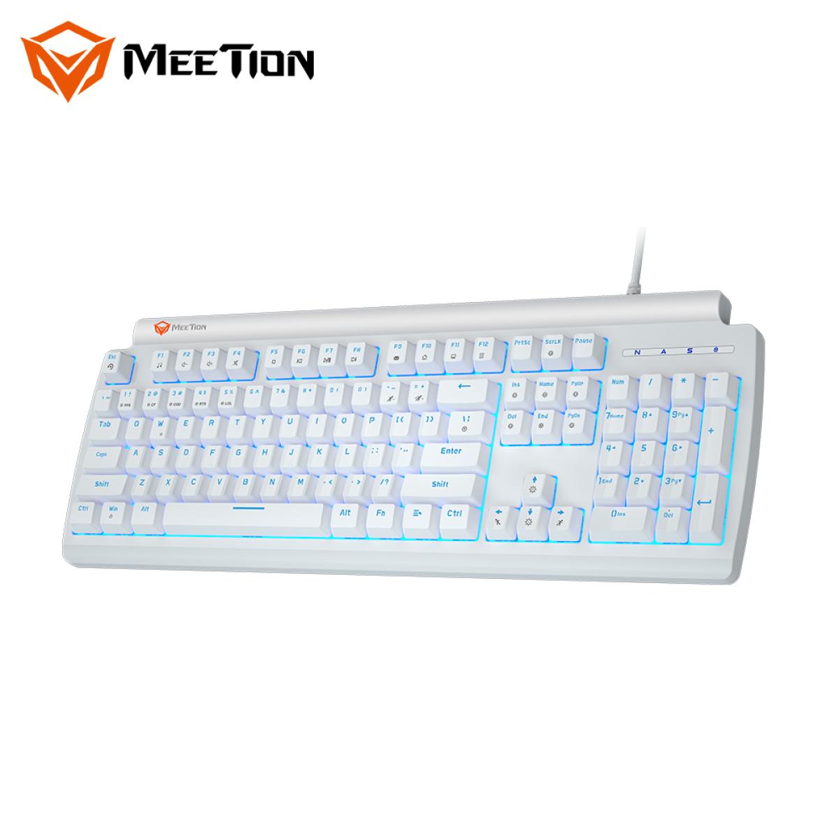 Meetion Blue Switch Olly Go Mechanical Gaming Keyboard - White