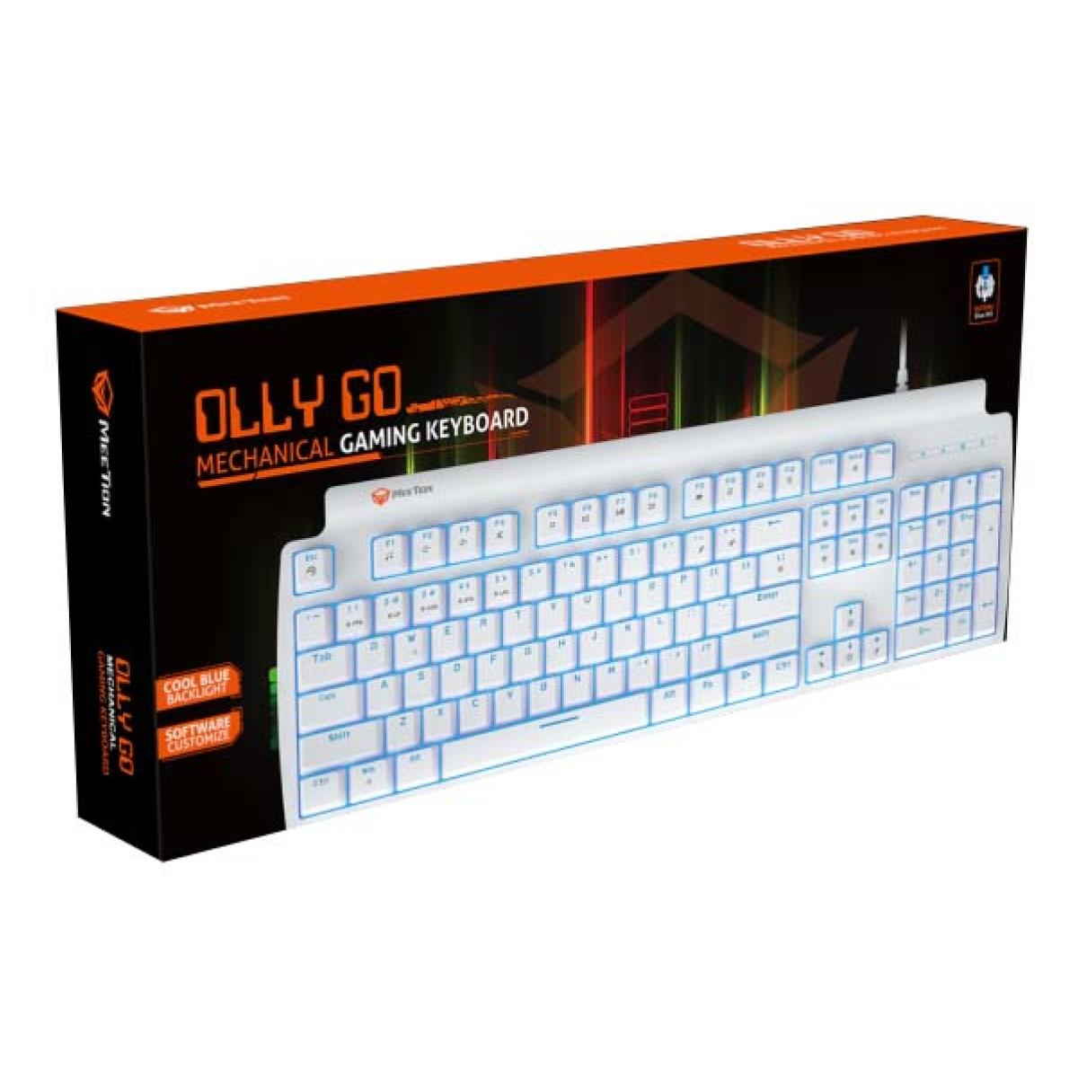 Meetion Blue Switch Olly Go Mechanical Gaming Keyboard - White