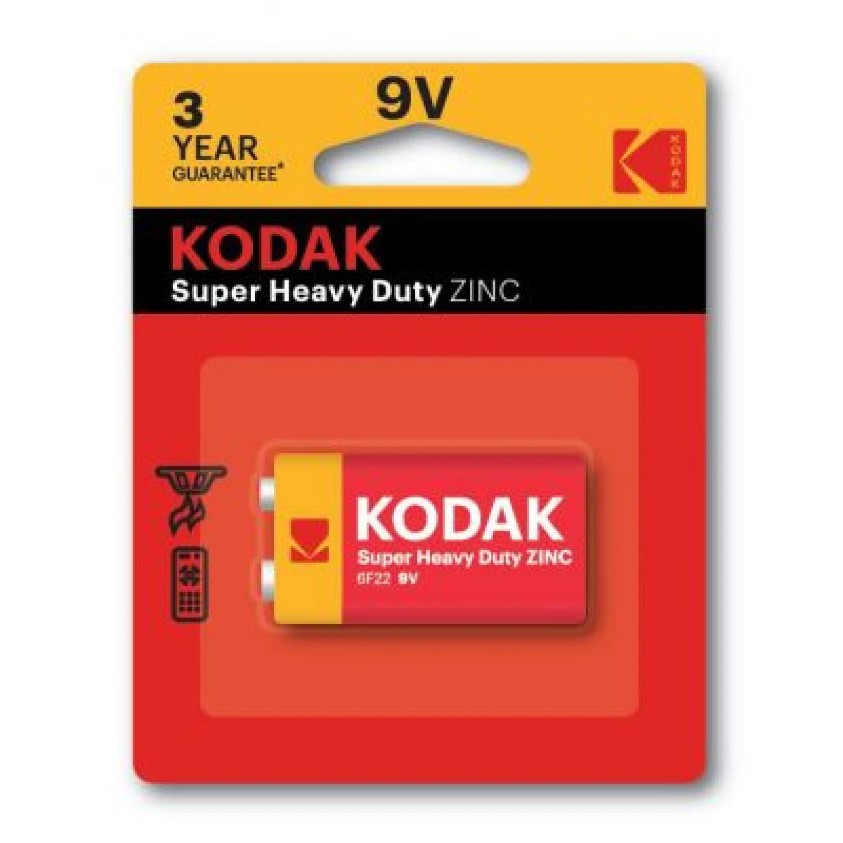 Kodak Zinc Extra Heavy Duty 9V Battery Pack Of 1