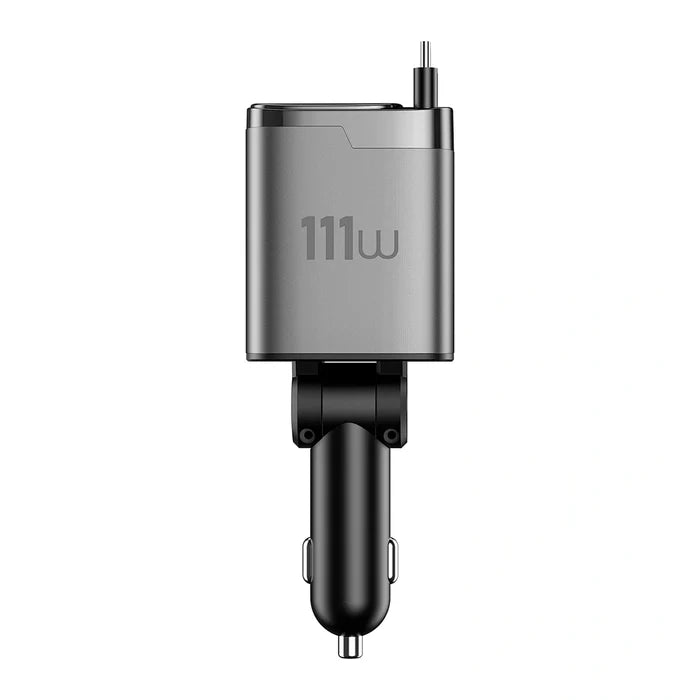 WIWU 111W Helix Pro USB-A+C Fast Car Charger Wi-CC034 - Triple Port Aluminum