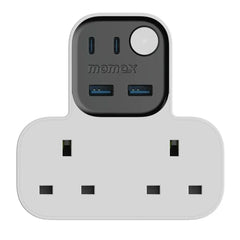 Momax Charge Work Flow T-Shaped Extension | 2 AC & 4 USB Ports -UK