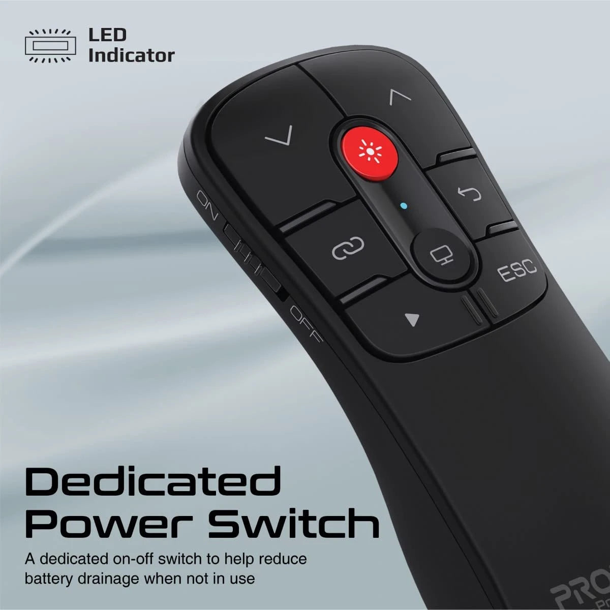 Promate ProPointer Laser Pointer Presenter, 10m Working Range and Button Controls